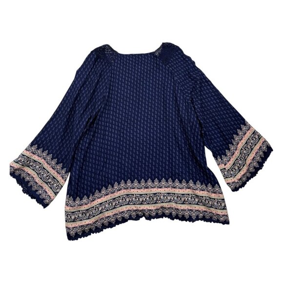 Weekend Suzanne Betro Peasant Tunic Top Crochet Trim Boho Womens Plus 4X NWT - Picture 6 of 11